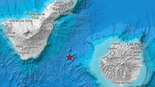 Un terremoto de magnitud 4,1 sacude el mar entre Tenerife y Gran Canaria Un terremoto de magnitud 4,1 sacude el mar entre Tenerife y Gran Canaria