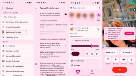 Grabando llamadas en la app de Teléfono de Google
