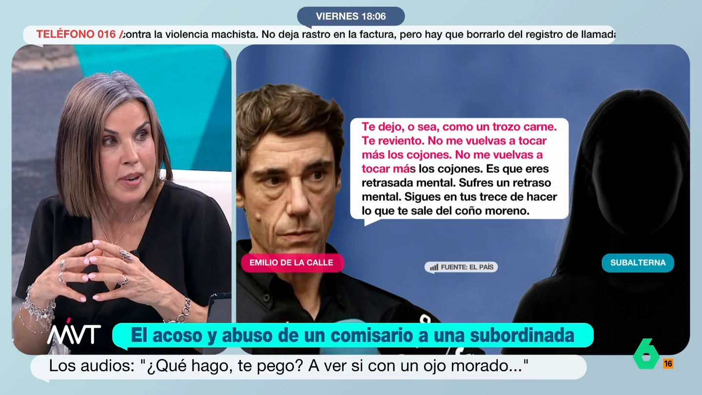 Bea de Vicente, sobre los audios del comisario Emilio de la Calle: "Es una inquina, un odio, una crueldad completamente desmedida" Bea de Vicente, sobre los audios del comisario Emilio de la Calle: "Es una inquina, un odio, una crueldad completamente desmedida"