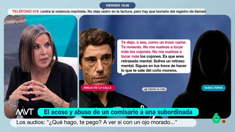 Bea de Vicente, sobre los audios del comisario Emilio de la Calle: "Es una inquina, un odio, una crueldad completamente desmedida"