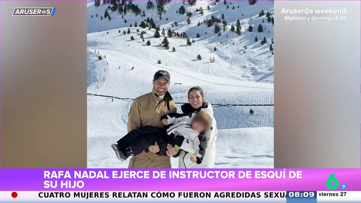 El vídeo viral de Rafa Nadal con Mery Perelló enseñando a esquiar a su hijo, Rafael El vídeo viral de Rafa Nadal con Mery Perelló enseñando a esquiar a su hijo, Rafael