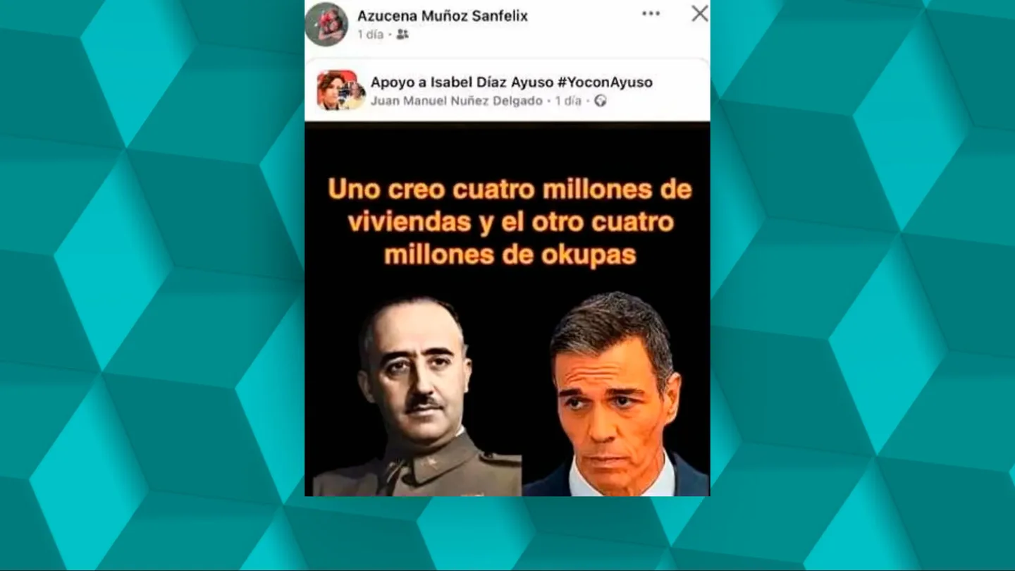 Una concejala del PP compara a Sánchez con Franco: "Uno creó cuatro millones de viviendas y el otro millones de okupas" Una concejala del PP compara a Sánchez con Franco: "Uno creó cuatro millones de viviendas y el otro millones de okupas"