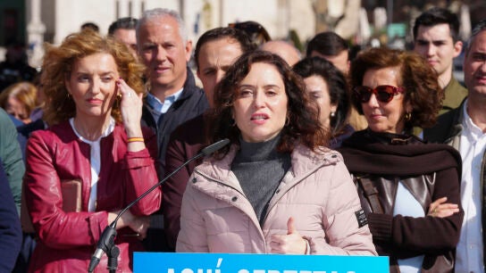 Ayuso en un acto del PP en Valladolid