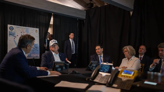 Imagen del gabinete de emergencias presidido por Trump antes del ataque a Irán Imagen del gabinete de emergencias presidido por Trump antes del ataque a Irán