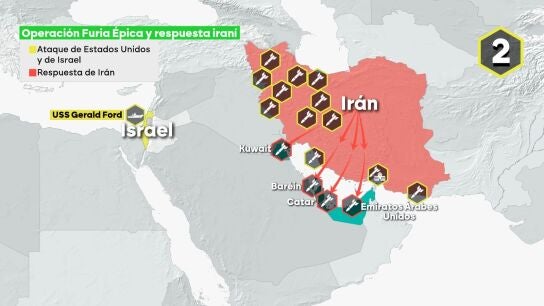 Imagen de los ataques de EEUU e Israel a Ir&aacute;n