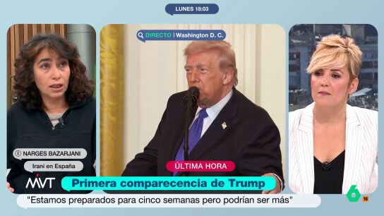 Narges Bzarjani, iran&iacute; que vive desde hace 14 a&ntilde;os en Espa&ntilde;a, explica en este v&iacute;deo las particularidades del r&eacute;gimen iran&iacute; y asegura que aunque "no puede derrotar al ej&eacute;rcito estadounidense, puede montar guerras en la regi&oacute;n".