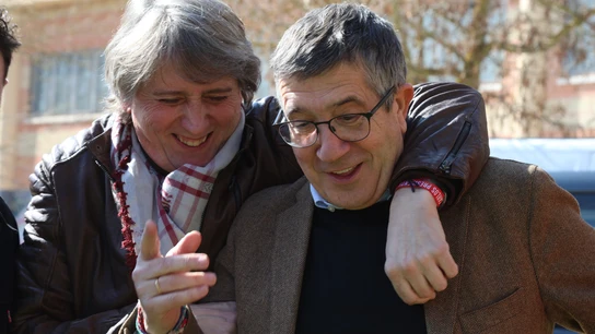 Carlos Martínez, junto al portavoz del PSOE en el Congreso, Patxi López, en un acto preelectoral en Zamora Carlos Martínez, junto al portavoz del PSOE en el Congreso, Patxi López, en un acto preelectoral en Zamora