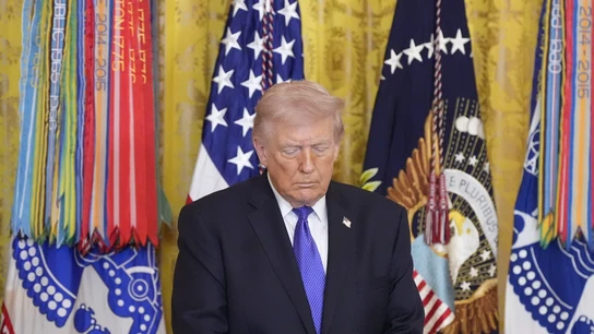 Trump, en la ceremonia de la Medalla de Honor en la Sala Este de la Casa Blanca Trump, en la ceremonia de la Medalla de Honor en la Sala Este de la Casa Blanca