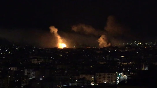 Captura de video donde se observa un bombardeo este lunes, en Beirut (Líbano) Captura de video donde se observa un bombardeo este lunes, en Beirut (Líbano)