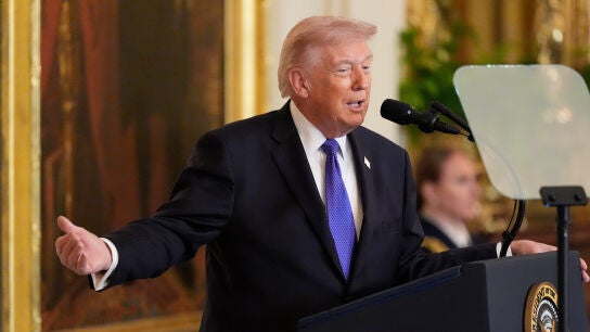 Donald Trump en la Ceremonia de Honor en la Casa Blanca este lunes