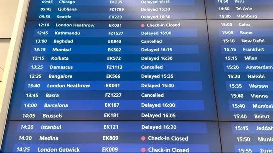 Imagen de los vuelos cancelados de Oriente Medio Imagen de los vuelos cancelados de Oriente Medio