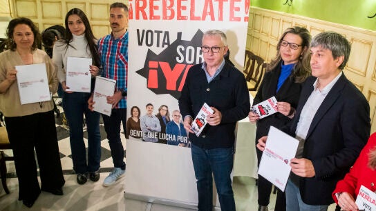 El candidato por Soria &iexcl;YA! a las elecciones de Castilla y Le&oacute;n, &Aacute;ngel Ce&ntilde;a, durante la presentaci&oacute;n del programa electoral de la formaci&oacute;n en Soria
