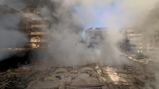 Edificios bombardeados en el sur de Beirut, Líbano Edificios bombardeados en el sur de Beirut, Líbano