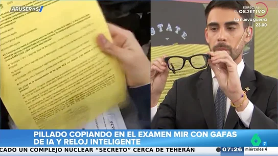 Alfonso Arús, tras ver cómo un joven ha sido pillado en el MIR copiando con gafas de IA: "Que se pongan las pilas" Alfonso Arús, tras ver cómo un joven ha sido pillado en el MIR copiando con gafas de IA: "Que se pongan las pilas"