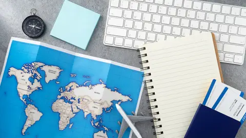 Mapa del mundo con aviones Mapa del mundo con aviones