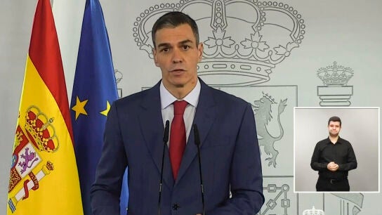 Declaraci&oacute;n institucional del presidente del Gobierno, Pedro S&aacute;nchez, en Moncloa