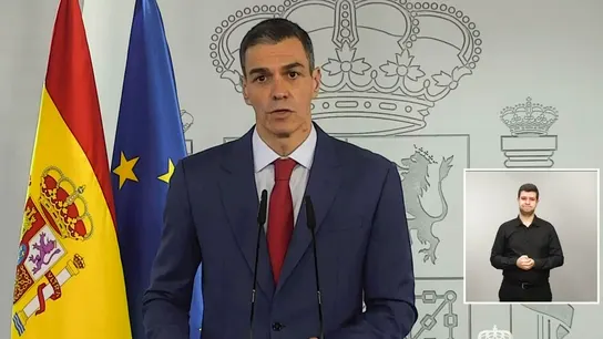 Declaración institucional del presidente del Gobierno, Pedro Sánchez, en Moncloa Declaración institucional del presidente del Gobierno, Pedro Sánchez, en Moncloa