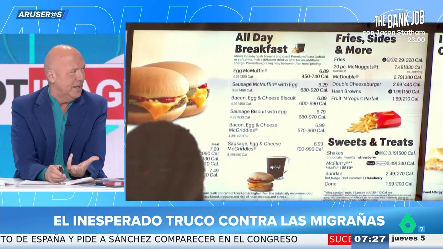 Alfonso Arús, al inesperado truco contra las migrañas: "Por esa regla de tres, Donald Trump no tiene nunca" Alfonso Arús, al inesperado truco contra las migrañas: "Por esa regla de tres, Donald Trump no tiene nunca"