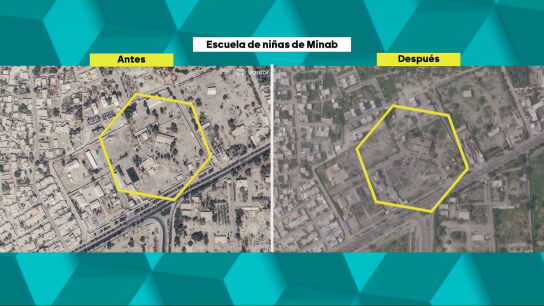 El terreno sobre el que estaba la escuela de niñas de Minab (Irán)