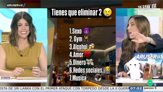 ¿Qué quitarías primero de tu vida, sexo, gimnasio, alcohol, amor, dinero, redes sociales o música?: los Aruser@s debaten lo imposible ¿Qué quitarías primero de tu vida, sexo, gimnasio, alcohol, amor, dinero, redes sociales o música?: los Aruser@s debaten lo imposible