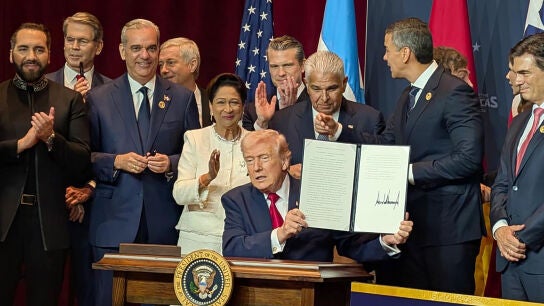 Donald Trump, en una cumbre en Miami