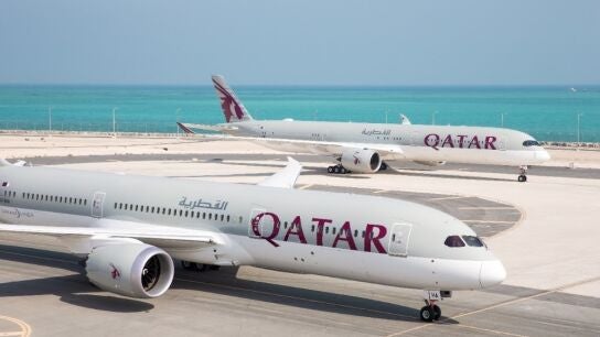 Imagen de archivo de aviones de Qatar Airways