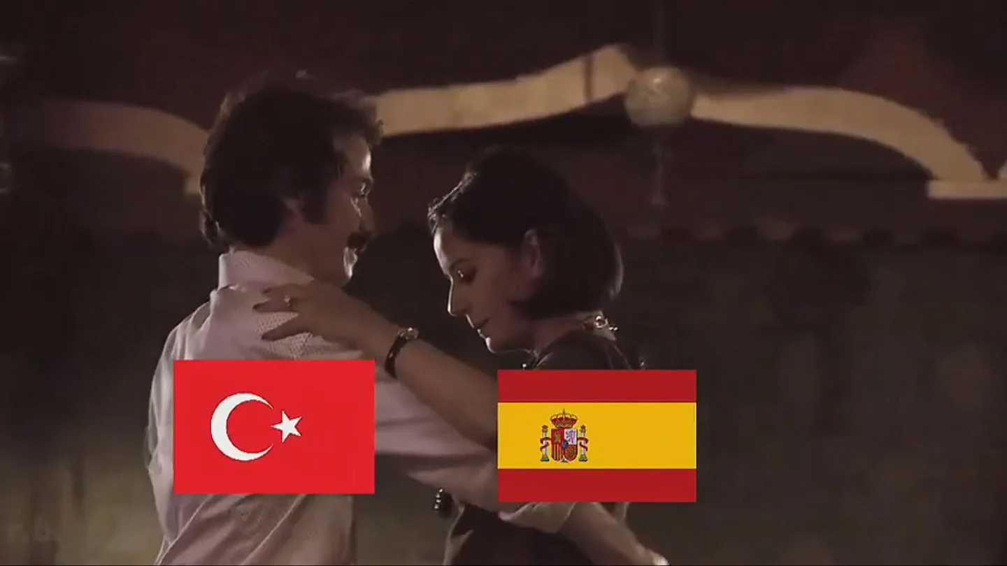 Un meme que representa el hermanamiento generado entre Turquía y España Un meme que representa el hermanamiento generado entre Turquía y España