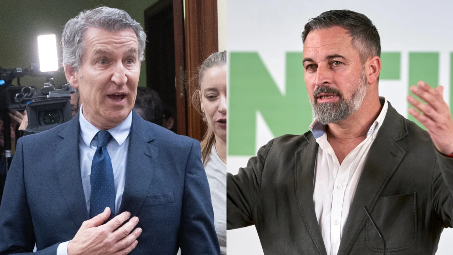 Alberto Núñez Feijóo (PP) y Santiago Abascal (Vox) Alberto Núñez Feijóo (PP) y Santiago Abascal (Vox)