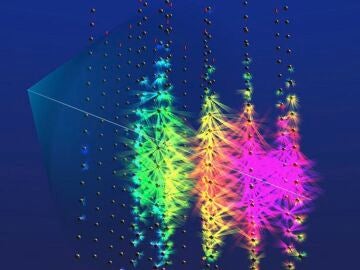 Visualizaci&oacute;n del 'neutrino' de ultra alta energ&iacute;a que se detect&oacute; en el Mediterr&aacute;neo en 2023