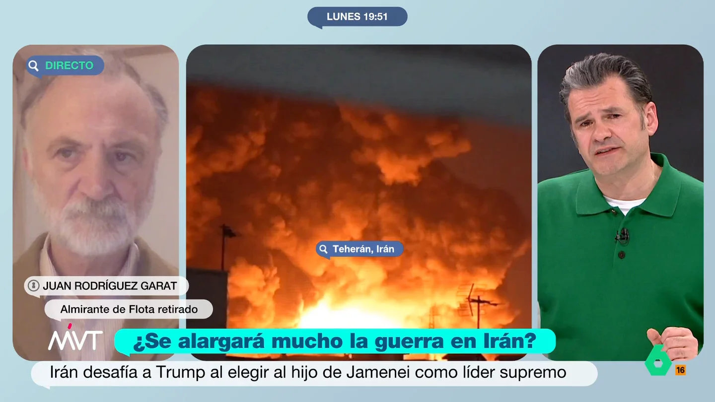 Juan Rodríguez Garat afirma que Israel "ha demostrado que, bombardeando las instalaciones petrolíferas, quiere una guerra larga" El almirante de flota retirado considera que esa supresión del petróleo "les costará a las finanzas de Irán". Además, señala que el único que podría parar la guerra sería Donald Trump.