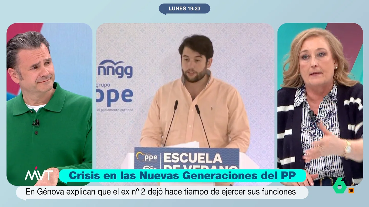 Elisa Beni, sobre el ex número 2 de NNGG: "Es un jeta. Los partidos tendrían que tener cuidado con el tipo de personas que tienen" Elisa Beni opina en este vídeo sobre la salida de Calo Angrisano, número dos de Nuevas Generaciones del PP, tras anunciar su marcha a la vez que pide el voto para Vox.