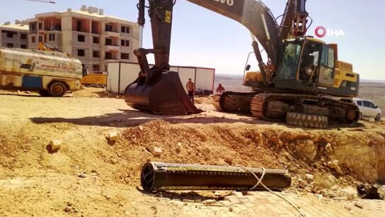 Restos de munici&oacute;n en suelo turco despu&eacute;s de que la OTAN interceptara un misil iran&iacute;