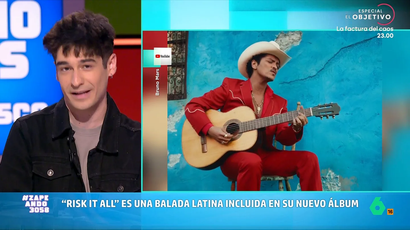 Necko Vidal analiza el nuevo disco de Bruno Mars: "Cada minuto está lleno de sabor y energía" El violinista no puede esconder su emoción ante el nuevo disco del artista estadounidense. Como destaca ninguna canción sobra ya que el disco está lleno de detalles que te hacen escucharlo canción una y otra vez.