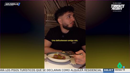 La reacci&oacute;n de Omar Montes al comer el cocido m&aacute;s caro de Madrid: "No te jode, me voy a quedar con hambre pagando 100 euros"