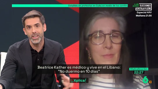 Beatrice Kather, española en el Líbano: "Llevamos diez días sin dormir, todo el rato hay explosiones" Beatrice Kather, española en el Líbano: "Llevamos diez días sin dormir, todo el rato hay explosiones"