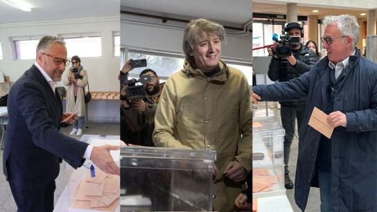 El candidato de Vox a la Presidencia de Castilla y Le&oacute;n, Carlos Poll&aacute;n, el candidato de Soria &iexcl;Ya!, &Aacute;ngel Ce&ntilde;a, y el candidato de PSOE, Carlos Mart&iacute;nez.