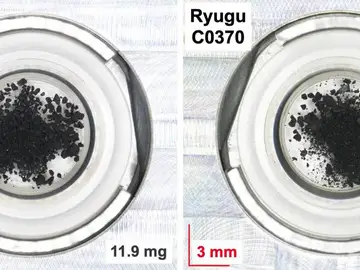 Imágenes microscópicas de muestras de Ryugu Imágenes microscópicas de muestras de Ryugu