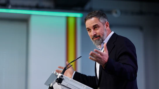 Rueda de prensa del líder de Vox, Santiago Abascal, tras el Comité de Acción de Política Rueda de prensa del líder de Vox, Santiago Abascal, tras el Comité de Acción de Política