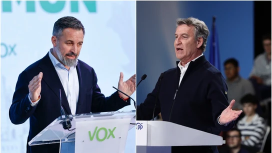 Santiago Abascal y Alberto Núñez Feijóo Santiago Abascal y Alberto Núñez Feijóo