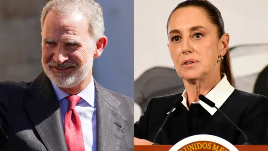 Felipe VI y Claudia Sheinbaum, en sendas imágenes de este martes. Felipe VI y Claudia Sheinbaum, en sendas imágenes de este martes.