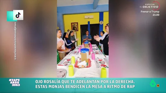 El rap de unas monjas que te enseña a bendecir la mesa: "Bendice el pan, bendice el vino..." Un grupo de monjas ha revolucionado el ritual de bendecir la mesa con el "rap de la bendición", que en este vídeo te enseña a dar gracias por los alimentos que vas a tomar, con mucho ritmo.
