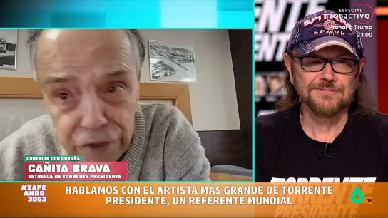 Zapeando sorprende a Santiago Segura y conecta en directo con su actor fetiche, Ca&ntilde;ita Brava, con el que hablan de su papel en 'Torrente presidente' y de su bonita amistad que se remonta muchos a&ntilde;os atr&aacute;s.