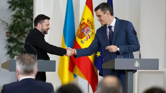 Imagen de Pedro Sánchez y Zelenski. Imagen de Pedro Sánchez y Zelenski.