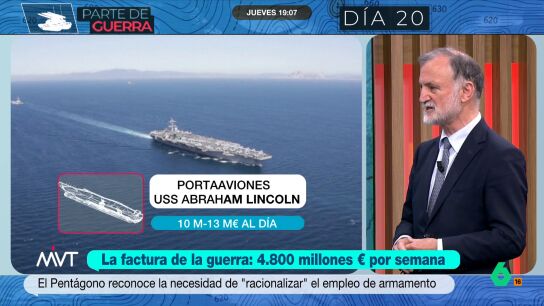 Mientras las estimaciones del gasto dicen que EEUU se estar&iacute;a gastando 2.500 millones de euros al d&iacute;a en la guerra en Iran, Garat cree que las cifras son "bastante m&aacute;s altas" porque "no se est&aacute;n contando los misiles m&aacute;s caros".