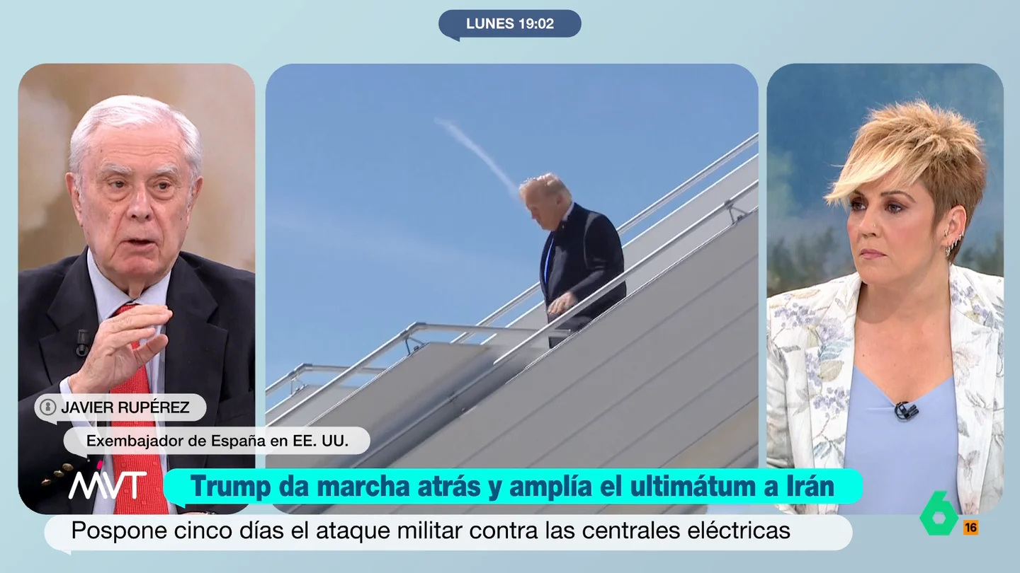 Javier Rupérez afirma que Trump se ha dado cuenta de que el conflicto "no va a ningún lado": "Están perdiendo" El exembajador de España en Estados Unidos considera que el último anuncio del presidente de Estados Unidos puede responder a que la administración Trump tiene constancia de que no van ganando en esta guerra.