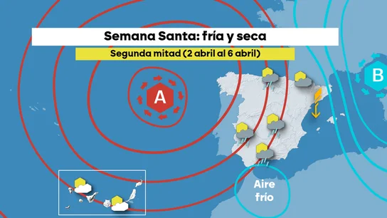 ¿Qué tiempo va a hacer en Semana Santa? Primero sol y frío para dar paso a la incertidumbre por la posibilidad de lluvias ¿Qué tiempo va a hacer en Semana Santa? Primero sol y frío para dar paso a la incertidumbre por la posibilidad de lluvias