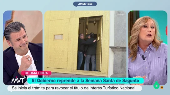 Elisa Beni critica la polémica en la cofradía de Sagunto: "La manía de apartar a las mujeres la tienen todas las grandes religiones" La Cofradía de la Purísima Sangre de Cristo ha votado en contra de que las mujeres participen en la procesión de Semana Santa. Esto ha provocado que se esté valorando retirar el reconocimiento de fiesta de 'Interés Turístico Nacional'.