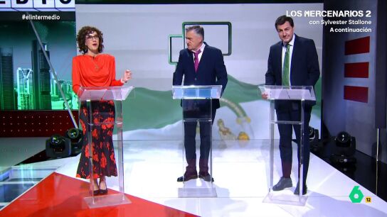 Cristina Gallego y Ra&uacute;l P&eacute;rez se han convertido en la candidata socialista y el candidato popular a presidir la Junta de Andaluc&iacute;a para celebrar, en El Intermedio, el primer debate electoral de las elecciones de Andaluc&iacute;a. 