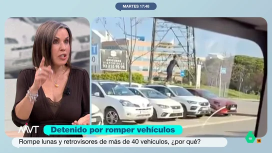 Beatriz de Vicente, sobre el joven que ha destrozado más de 40 coches en Barcelona: "El delito de daños le va a salir caro" El chico ha decidido saltar sobre numerosos vehículos que estaban aparcados en San Cugat del Vallés. Además, también destrozó retrovisores y lunas.