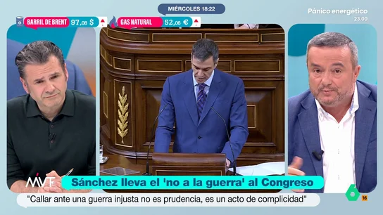 Chema Crespo, sobre el 'no a la guerra' de Feijóo: "Pensaba que iba a decirle 'esta guerra se la ha inventado usted, señor Sánchez'" El líder del Partido Popular ha utilizado en el Congreso de los Diputados el popular eslogan al que ha añadido, dirigiéndose a Pedro Sánchez: "Y no a usted".